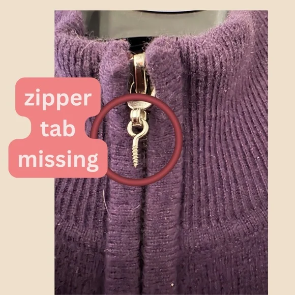 ⭐️ AV Cashmere Purple Zip-Up Turtleneck Sweater - Size S - Picture 4 of 6